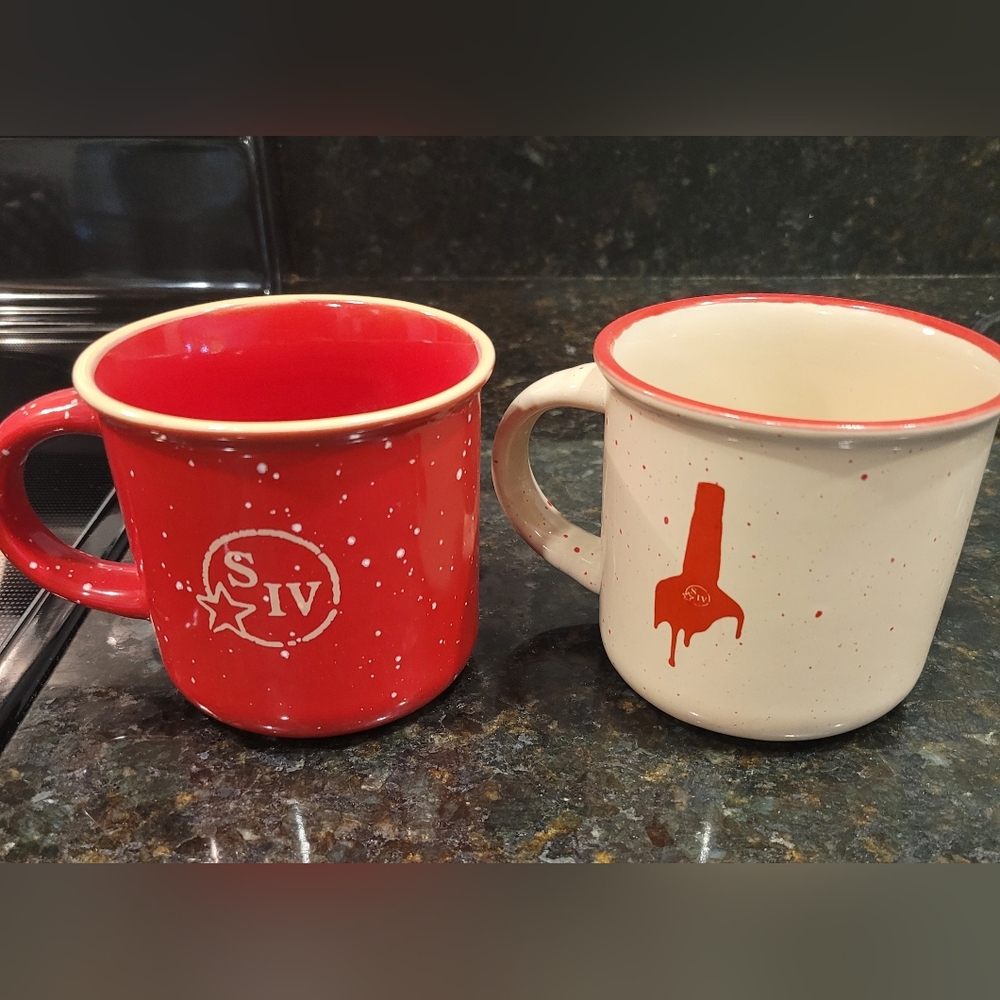 “Maker’s Mark” Kentucky Bourbon Ceramic Pottery-Style Coffee Mugs - Set of 2
